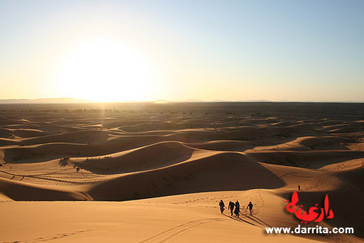 Pôr-de-sol nas dunas Erg Chebbi