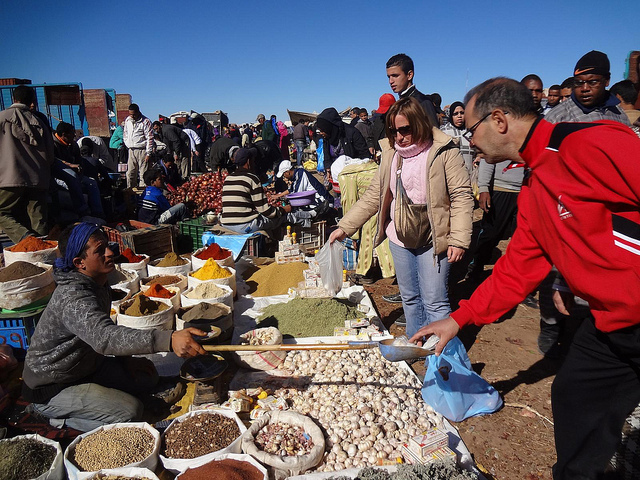 Ir às compras ao Mercado em Ouarzazate Marrocos